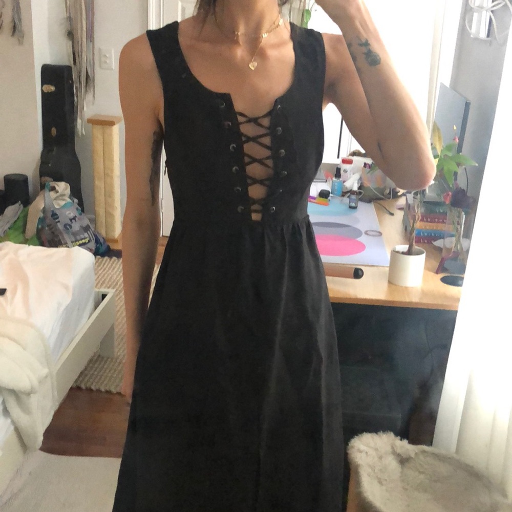 Reformation Lido Dress Linen (Black)